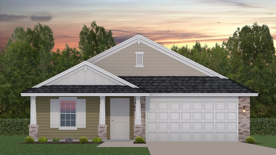 Representative exterior photo of a completed home built from the 1512 by Adams Homes in Winding Oaks, Weeki Wachee, FL (Image 23).