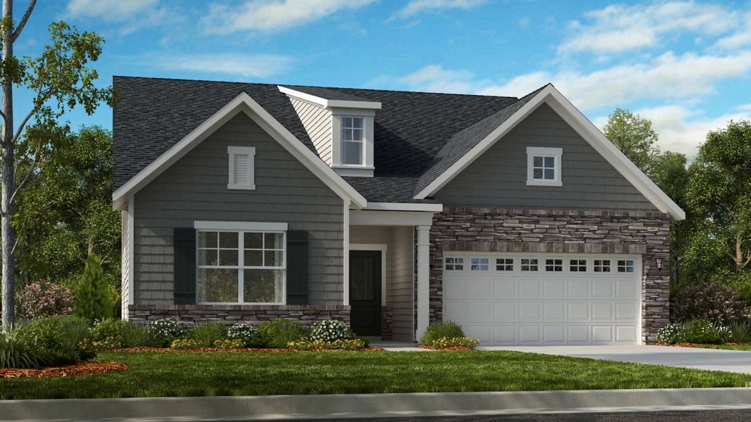 Representative exterior photo of a completed home built from the Newport by Taylor Morrison in Hidden Creek, Cary, NC (Image 24).