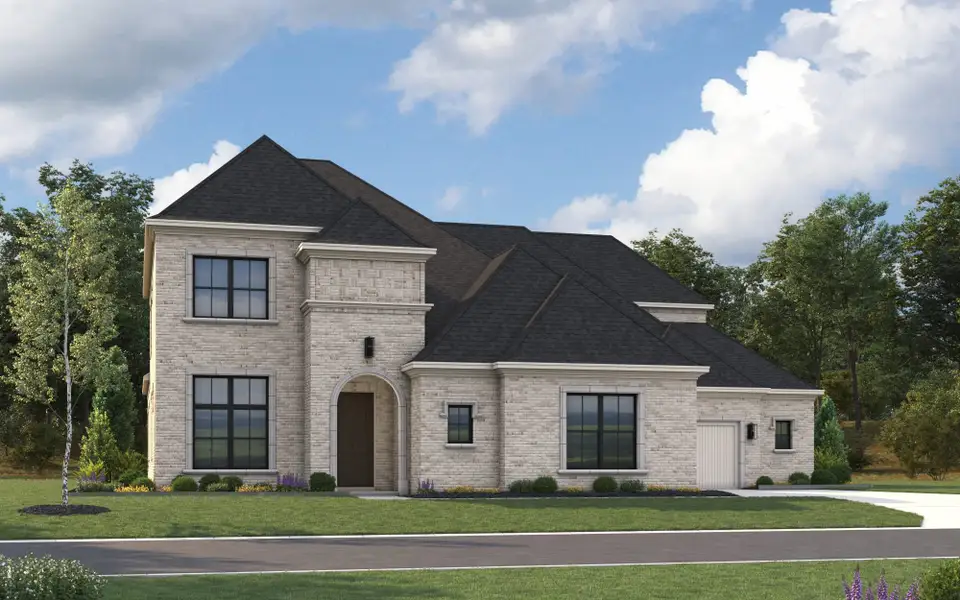 Representative exterior photo of a completed home built from the 6081 by Tradition Homes in Furst Ranch – 80′ Lots, Argyle, TX (Image 3).