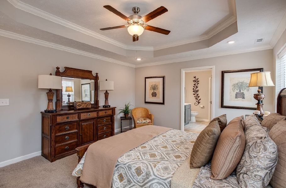 Primary Bedroom.

*Photos are from a staged model home of floor plan. Options and Selections may vary in actual home.