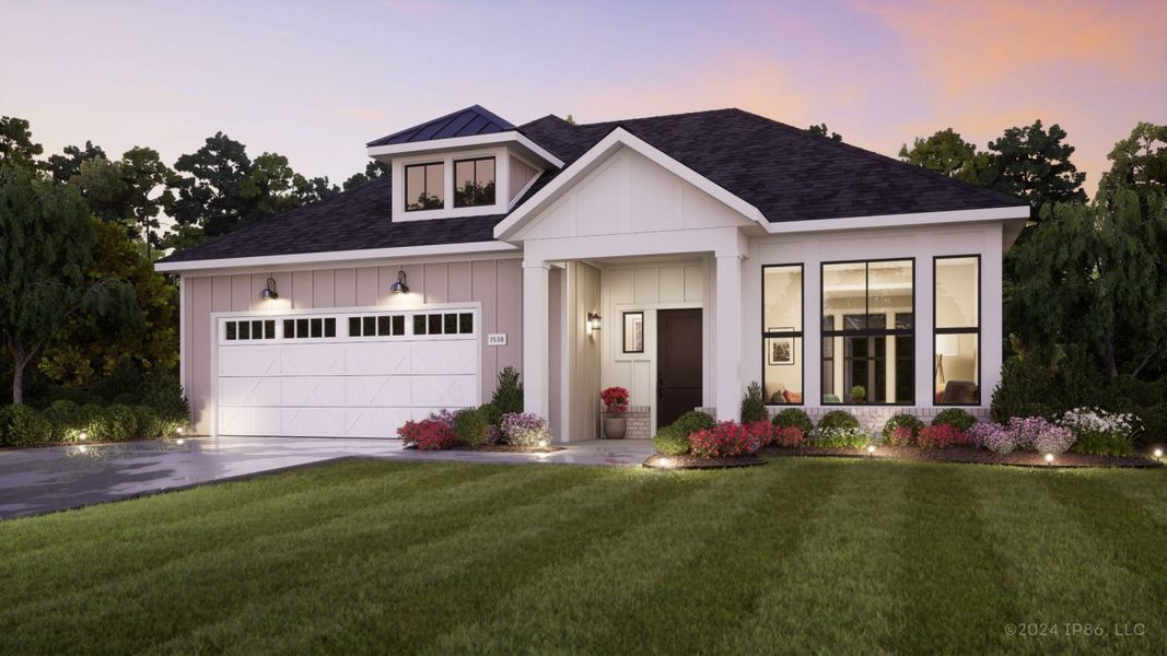 Representative exterior photo of a completed home built from the Palazzo by Perfection Builders in The Courtyards at The Heritage, Andover, KS (Image 16).