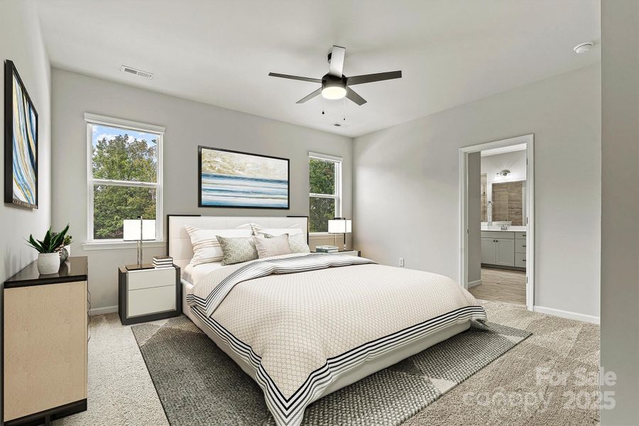 This virtually staged primary suite offers a spacious, light-filled retreat designed for ultimate relaxation—where comfort meets elegance in every corner This virtually staged primary suite offers a spacious, light-filled retreat designed for ultimate relaxation—where comfort meets elegance in every corner