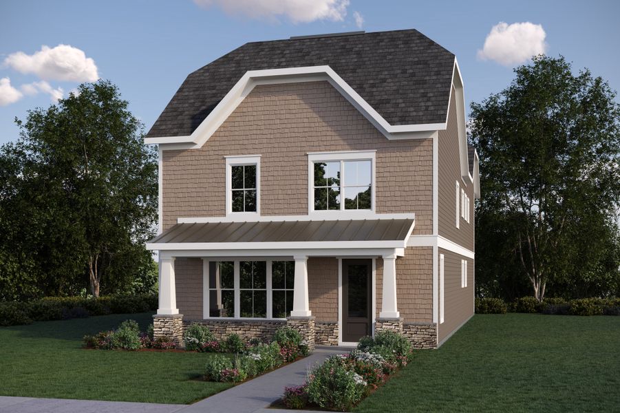 Representative exterior photo of a completed home built from the Bella by Baker Residential in Atwater Station - Village Collection, Fuquay Varina, NC (Image 23). Representative exterior photo of a completed home built from the Bella by Baker Residential in Atwater Station - Village Collection, Fuquay Varina, NC (Image 23).