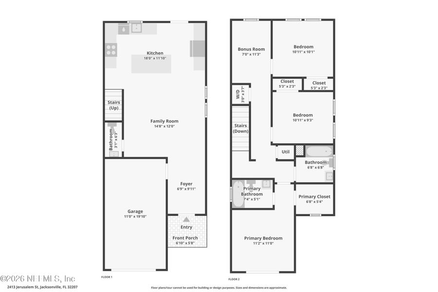 2D floor plan layout of this home in , Jacksonville, FL (Image 6).