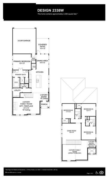 2D floor plan layout of this home in The Parks At Wilson Creek 40', Celina, TX (Image 4).