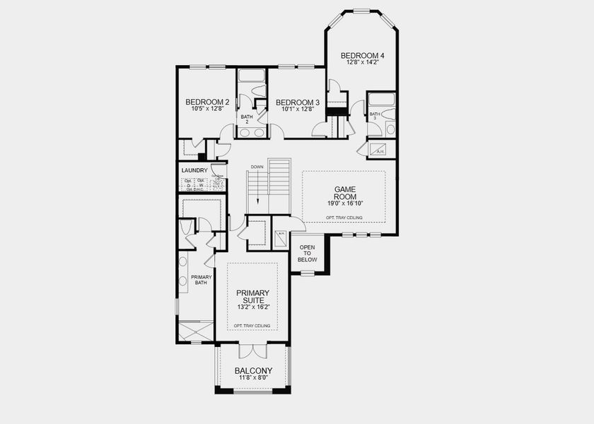 2D floor plan layout for the Barbados by Taylor Morrison in Westview Community Group Page, Kissimmee, FL (Image 4).