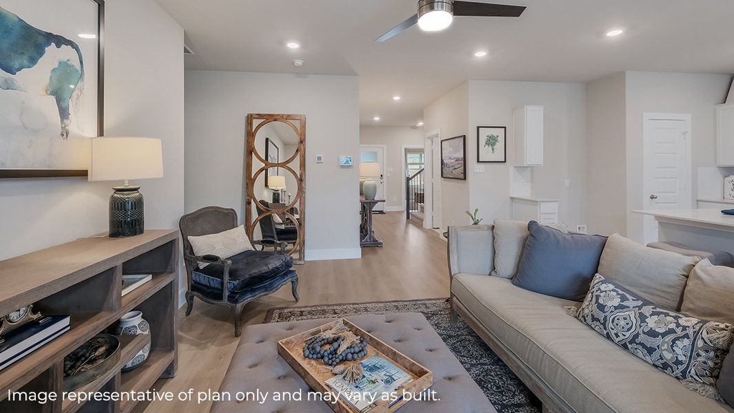 Representative furnished interior of a home built from the The Naples by D.R. Horton in Veranda, San Antonio (Image 6).