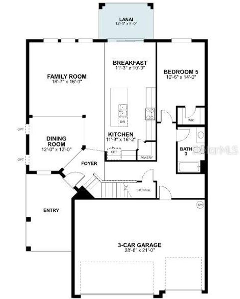 2D floor plan layout of this home in Estates at Rivercrest, Sanford, FL (Image 4). 2D floor plan layout of this home in Estates at Rivercrest, Sanford, FL (Image 4).