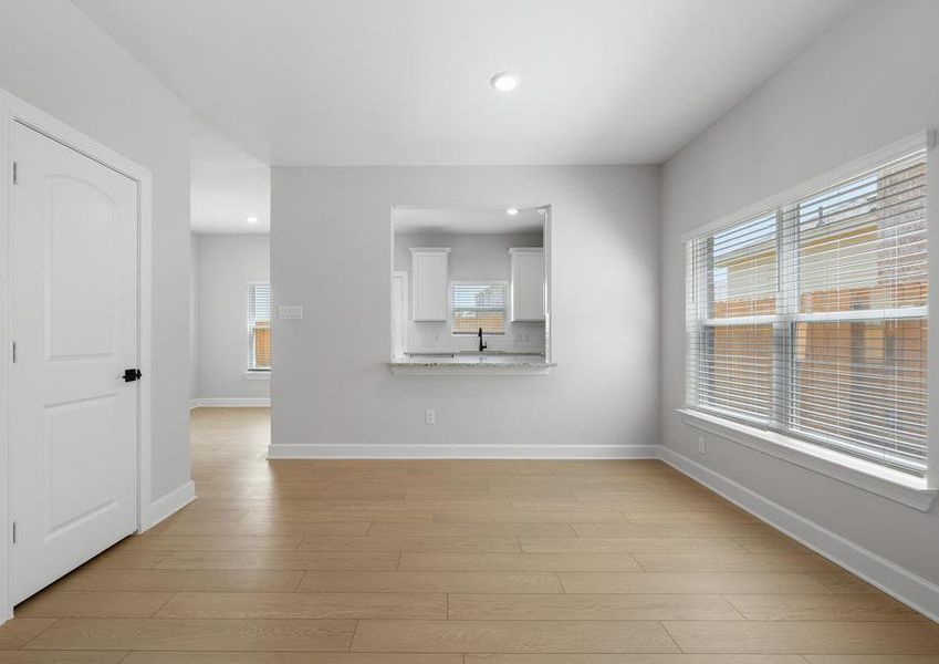 The family room of the Piper sits off of the kitchen. The family room of the Piper sits off of the kitchen.
