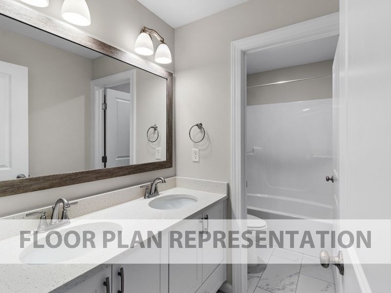 Secondary Bathroom | Hemingway Plan by Ivey Homes