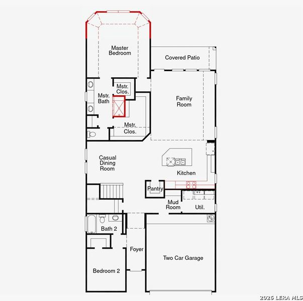 2D floor plan layout of this home in The Parklands, Schertz, TX (Image 3).