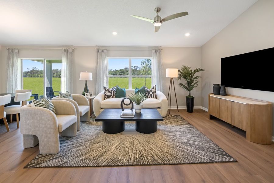 Representative furnished interior of a home built from the 1707 Modeled by KB Home in Canoe Creek Reserve III, St. Cloud (Image 9). Representative furnished interior of a home built from the 1707 Modeled by KB Home in Canoe Creek Reserve III, St. Cloud (Image 9).