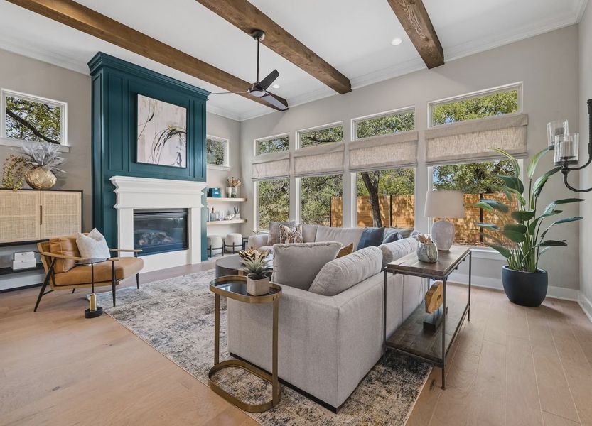 Whitehall Floor Plan in Parmer Ranch 60', Georgetown | Sitterle Homes Living Area