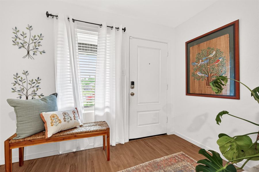 A bright and airy foyer that immediately feels like home. A bright and airy foyer that immediately feels like home.