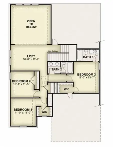 2D floor plan layout for the Freedom by Rockwell Homes in Walden Pond, Forney, TX (Image 6).