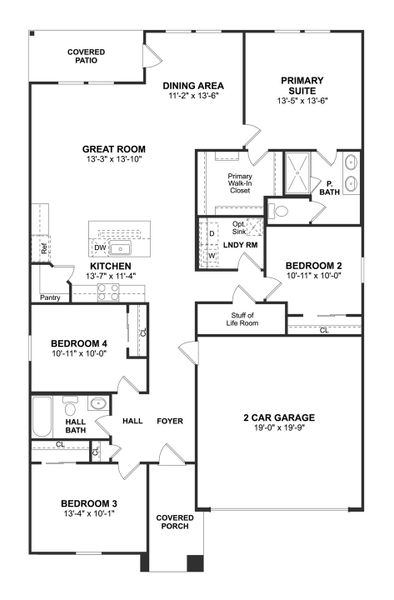 2D floor plan layout for the Goldenrod II by K. Hovnanian® Homes in Ascend at Legends Bay, Baytown, TX (Image 3). 2D floor plan layout for the Goldenrod II by K. Hovnanian® Homes in Ascend at Legends Bay, Baytown, TX (Image 3).