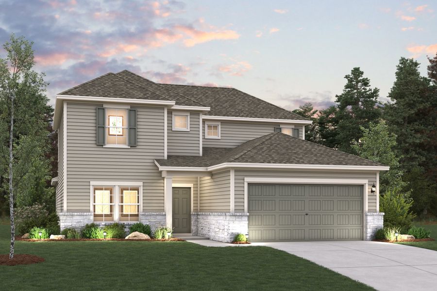 Representative exterior photo of a completed home built from the Lassen by Century Communities in Liberty Collection at Katy Reserve, Katy, TX (Image 1).