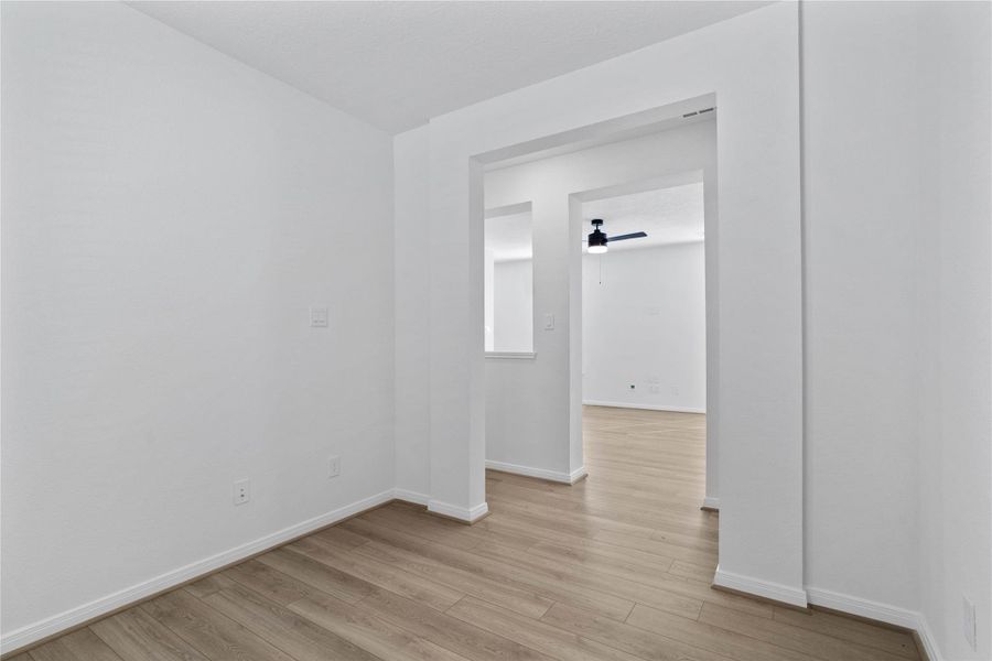 View from the Den looking to hallway and the living room.