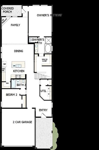 2D floor plan layout of this home in Solterra - Garden Series, Mesquite, TX (Image 2). 2D floor plan layout of this home in Solterra - Garden Series, Mesquite, TX (Image 2).