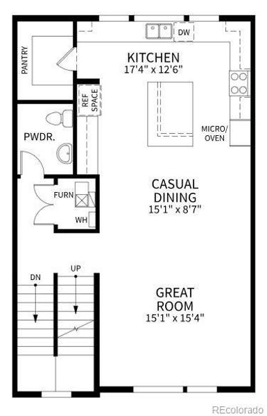 2D floor plan layout of this home in Dillon Pointe - Skyview, Broomfield, CO (Image 7).