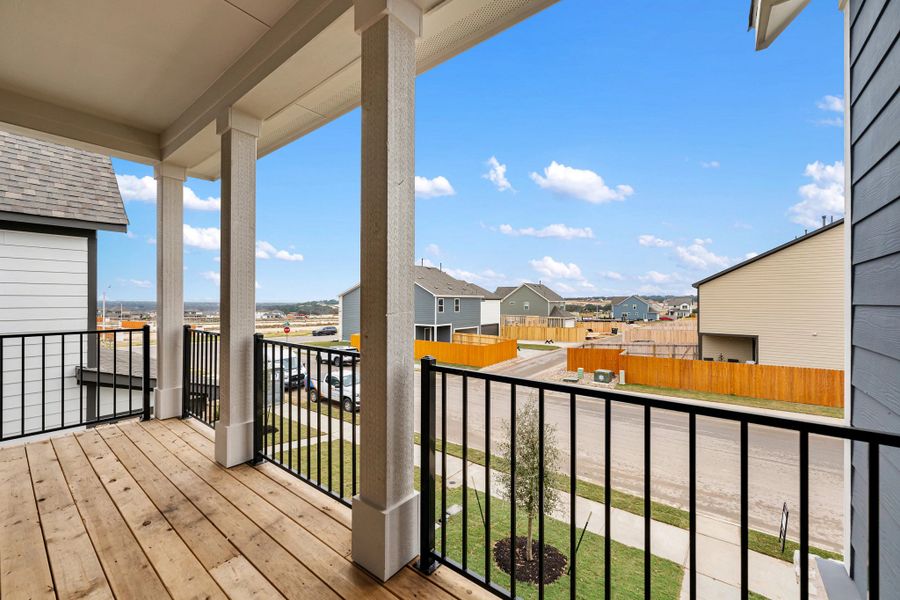 Exterior details and patio area of a home in The Cottages at Lariat, Liberty Hill (Image 4).