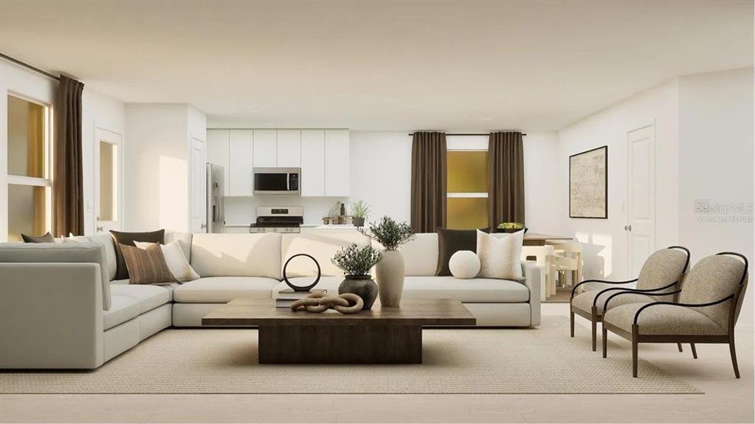 Furnished interior view inside a new home in Waterstone, Groveland (Image 9). Furnished interior view inside a new home in Waterstone, Groveland (Image 9).