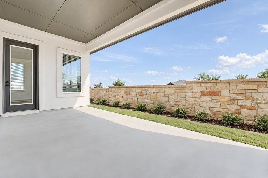 Exterior details and patio area of a home in Silverleaf, Cedar Creek (Image 19). Exterior details and patio area of a home in Silverleaf, Cedar Creek (Image 19).