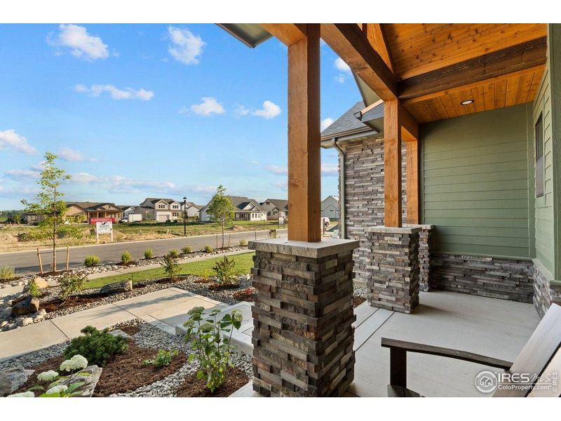 Exterior details and patio area of a home in Harvest Ridge, Berthoud (Image 30).