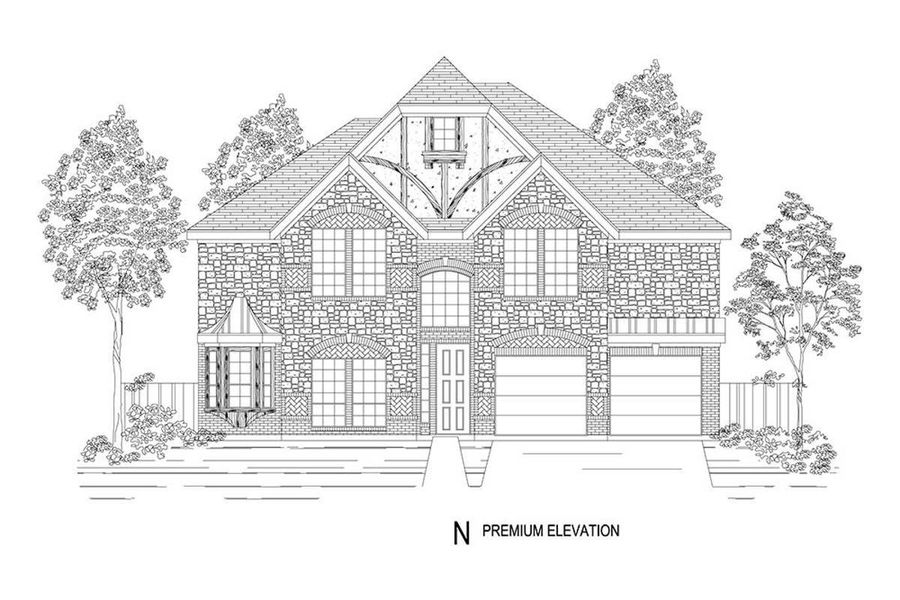 Representative rendering of the exterior for the Brentwood 45 3F (w/Media) by First Texas Homes (Image 16). Representative rendering of the exterior for the Brentwood 45 3F (w/Media) by First Texas Homes (Image 16).