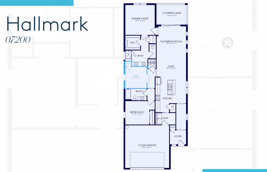 2D floor plan layout of this home in Del Webb Catalina, Lakewood Ranch, FL (Image 5).