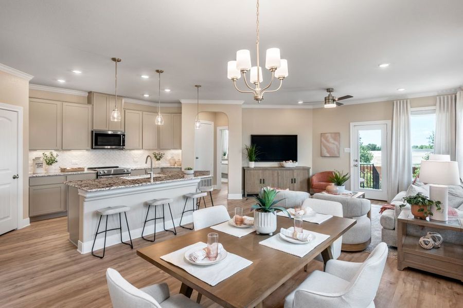 Representative furnished interior of a home built from the 1702 Modeled by KB Home in Overlook Ranch, Georgetown (Image 9).