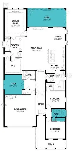 2D floor plan layout of this home in Wellen Park, Venice, FL (Image 3).