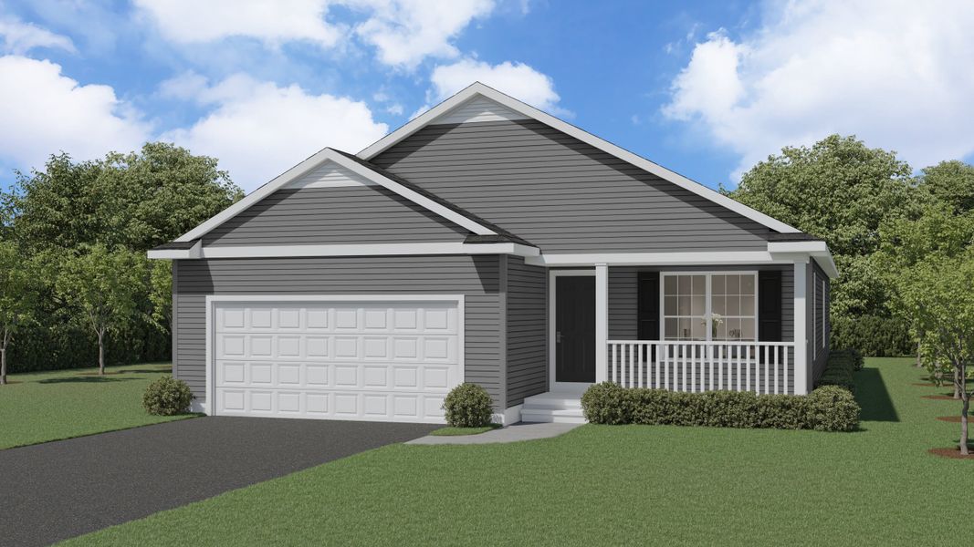 Representative exterior photo of a completed home built from the The Angelina by Forbes Capretto Homes in Handpicked Homesites, East Amherst, NY (Image 5).