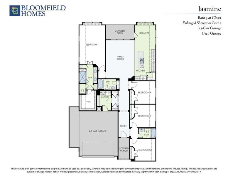 2D floor plan layout of this home in Timberbrook 3B-4A, Justin, TX (Image 3).