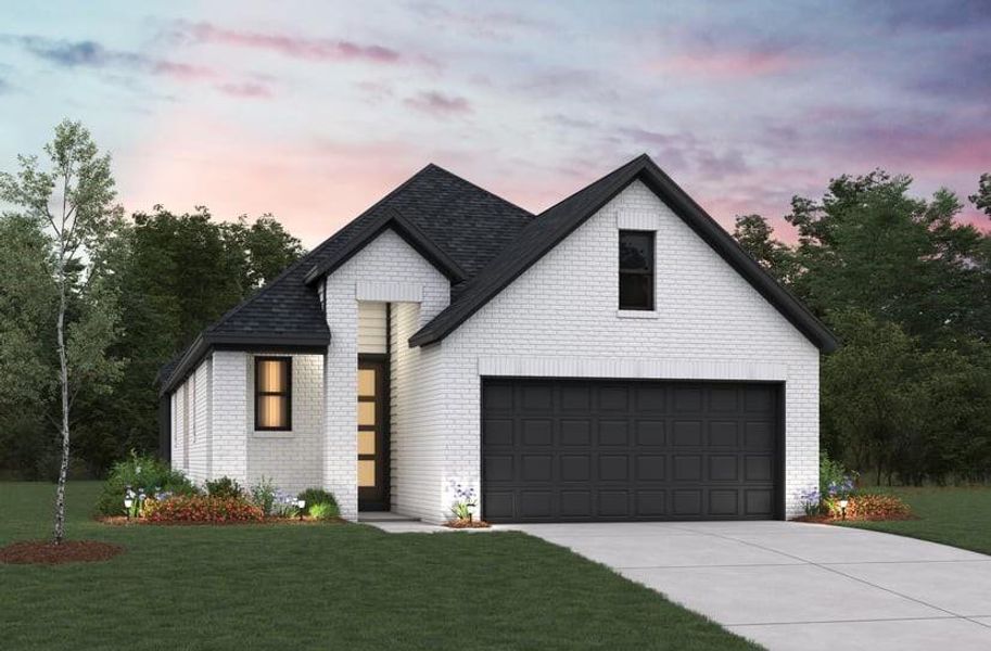 Front exterior of a new home in , Missouri City, TX, highlighting curb appeal (Image 1). Front exterior of a new home in , Missouri City, TX, highlighting curb appeal (Image 1).
