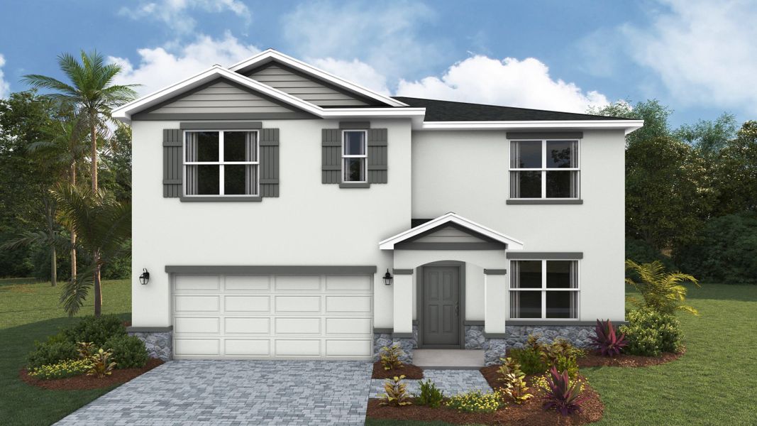 Representative exterior photo of a completed home built from the Hayden by D.R. Horton in Legacy Preserve, Parrish, FL (Image 2). Representative exterior photo of a completed home built from the Hayden by D.R. Horton in Legacy Preserve, Parrish, FL (Image 2).