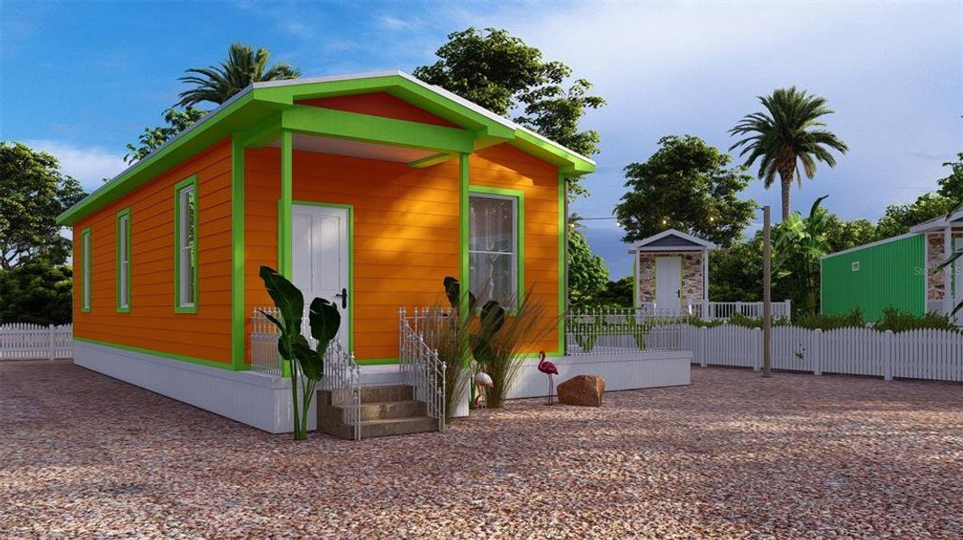 Exterior details and patio area of a home in , Venice (Image 2). Exterior details and patio area of a home in , Venice (Image 2).