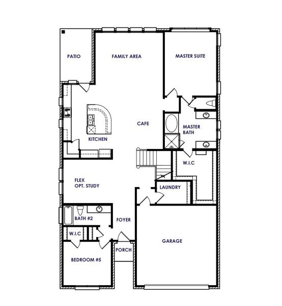 2D floor plan layout of this home in Corner Stone Ranch, Howe, TX (Image 2).