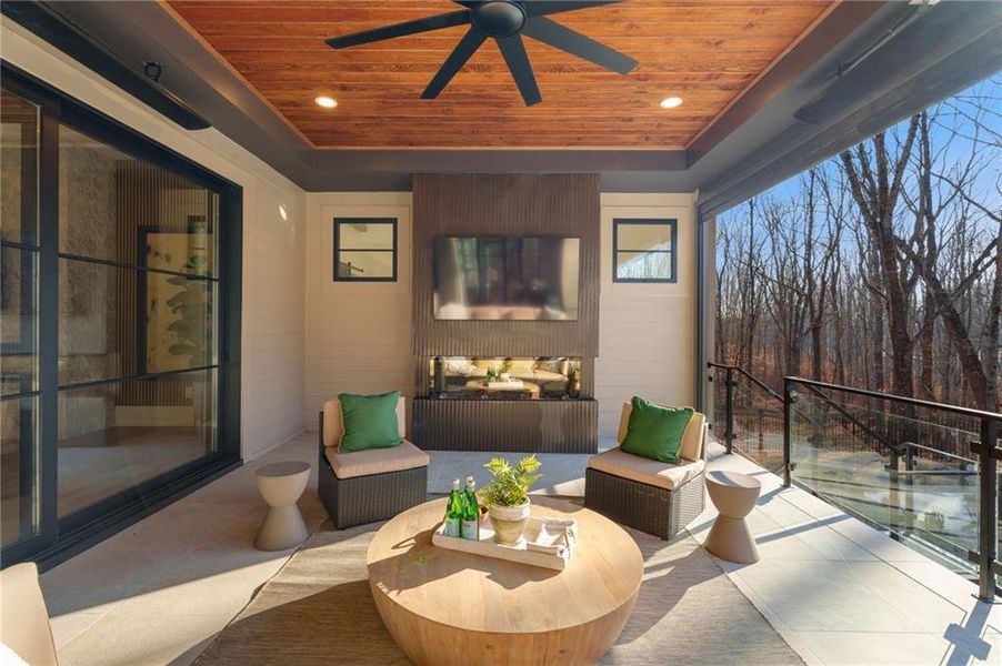 Exterior details and patio area of a home in , Canton (Image 41).