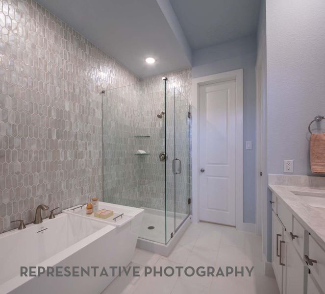 Furnished interior view inside a new home in Bridgeland, Cypress (Image 18).