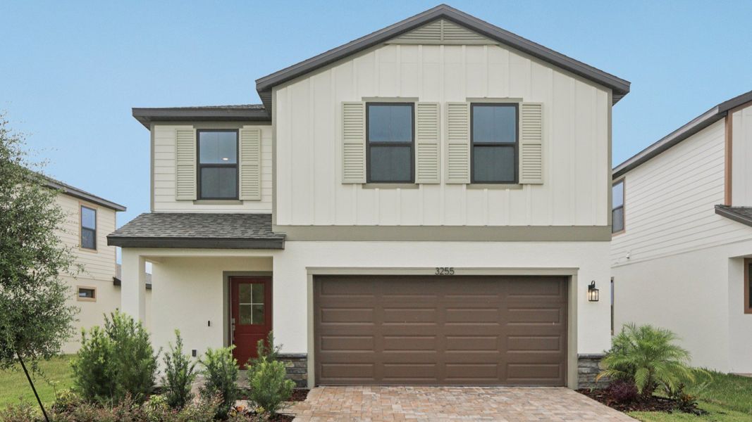Representative exterior photo of a completed home built from the Ponte Vedra by DRB Homes in Grasslands West, Lakeland, FL (Image 20).