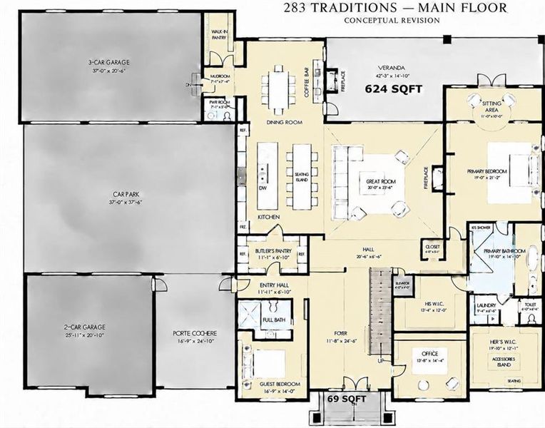 2D floor plan layout of this home in , Alpharetta, GA (Image 3).