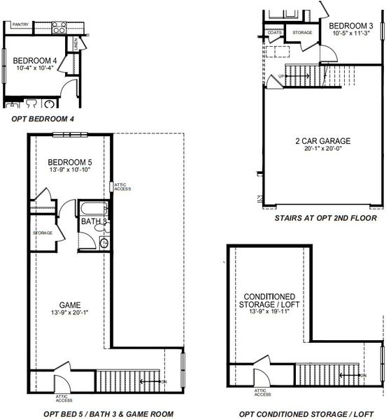 2D floor plan layout for the Dover by D.R. Horton in Cantrell Hills, Hendersonville, NC (Image 4).