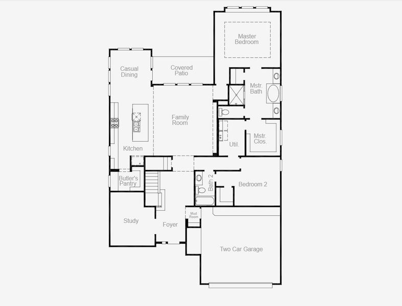 2D floor plan layout for the Brookshire - Single Family Homes by Coventry Homes in Parmer Ranch, Georgetown, TX (Image 3). 2D floor plan layout for the Brookshire - Single Family Homes by Coventry Homes in Parmer Ranch, Georgetown, TX (Image 3).
