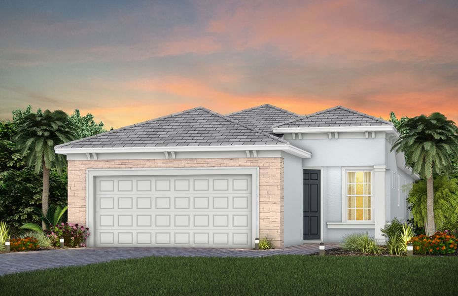 Representative exterior photo of a completed home built from the Contour by DiVosta in BeachWalk by Manasota Key, Englewood, FL (Image 1). Representative exterior photo of a completed home built from the Contour by DiVosta in BeachWalk by Manasota Key, Englewood, FL (Image 1).