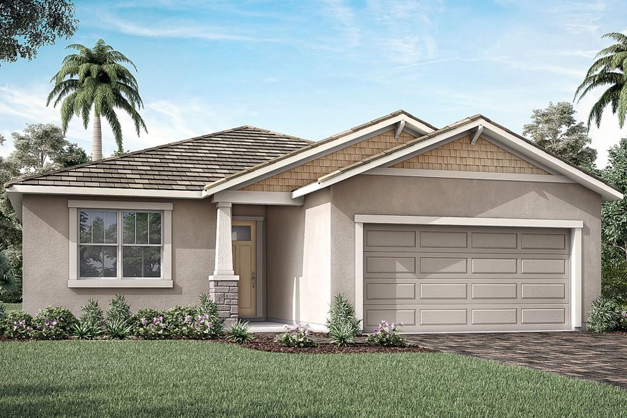 Representative exterior photo of a completed home built from the Gateway II by Mattamy Homes in Sunstone Lakeside at Wellen Park, Venice, FL (Image 2).