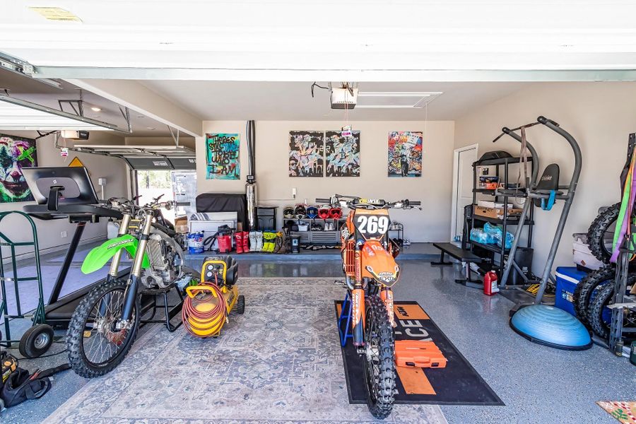 Garage with epoxy floors