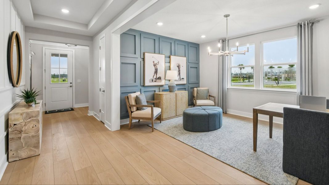 Flex Space Shown as Staged Office in the Marigold Floor Plan at Haven at Diamond Springs