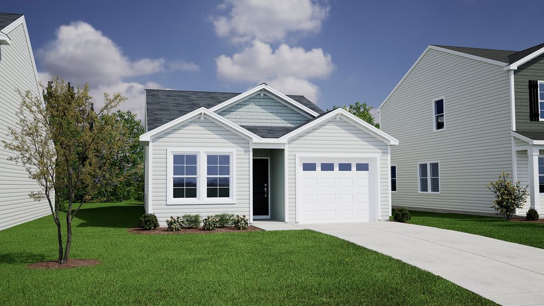 Representative exterior photo of a completed home built from the Baker - Genesis Value Collection by Mungo Homes in Bluefield, Lexington, SC (Image 12).