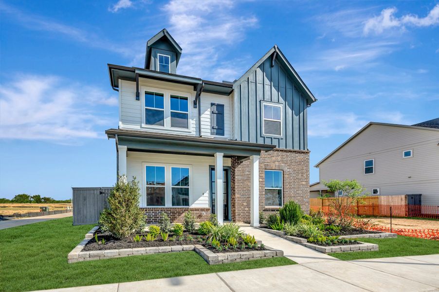 Front exterior of a new home in Jubilee - Grove Row Collection, Hockley, TX, highlighting curb appeal (Image 27).